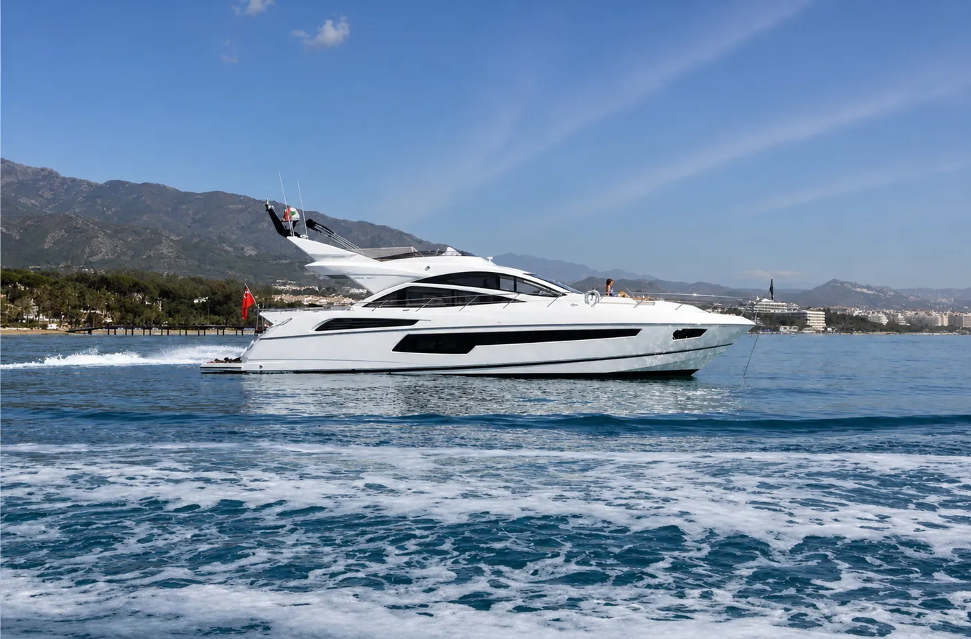 Sunseeker 68 Sports Yacht — 21 mts charter yacht available in Marbella